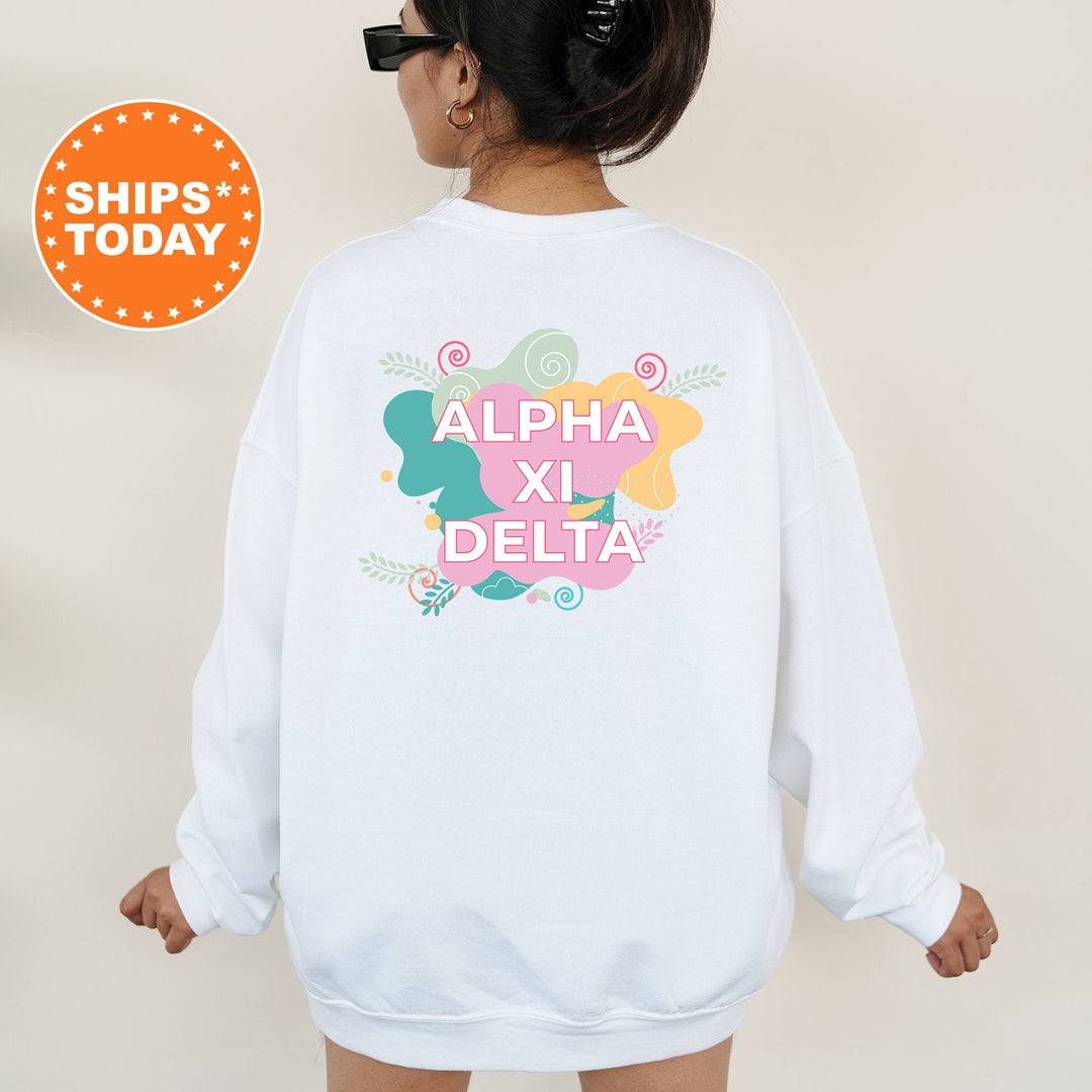 Alpha Xi Delta Pink Floral Sorority Sweatshirt | Trendy AXID Sweatshirt | Big Little Recruitment Gift | Alpha Xi Sorority Gifts _ 12725g