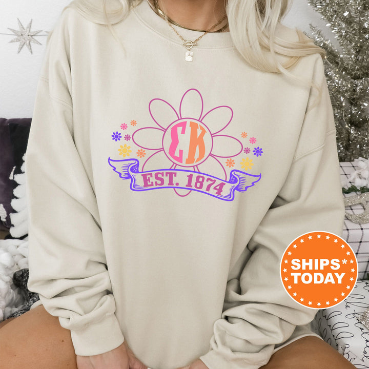 Sigma Kappa Floral Greek Letters Sorority Sweatshirt | Sigma Kappa Comfy Sweatshirt | Sorority Letters | Big Little Reveal Gift _ 16947g