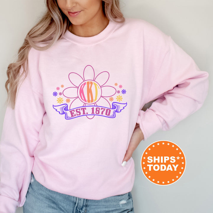 Kappa Kappa Gamma Floral Greek Letters Sorority Sweatshirt | KAPPA Comfy Sweatshirt | KKG Sorority Letters | Big Little Gift _ 16942g
