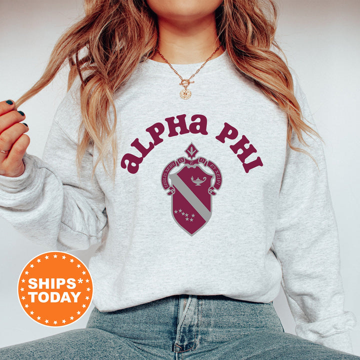 Alpha Phi Crest Legacy Sorority Sweatshirt | APHI Crest Sweatshirt | Sorority Merch | Big Little Gift | College Greek Apparel