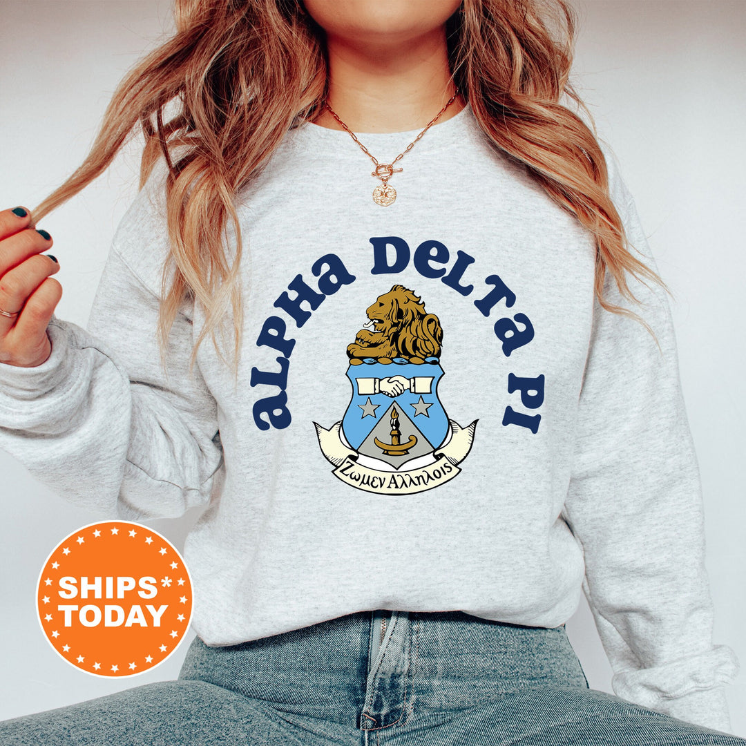 Alpha Delta Pi Crest Legacy Sorority Sweatshirt | ADPI Crest Sweatshirt | Sorority Merch | Big Little Gift | College Greek Apparel