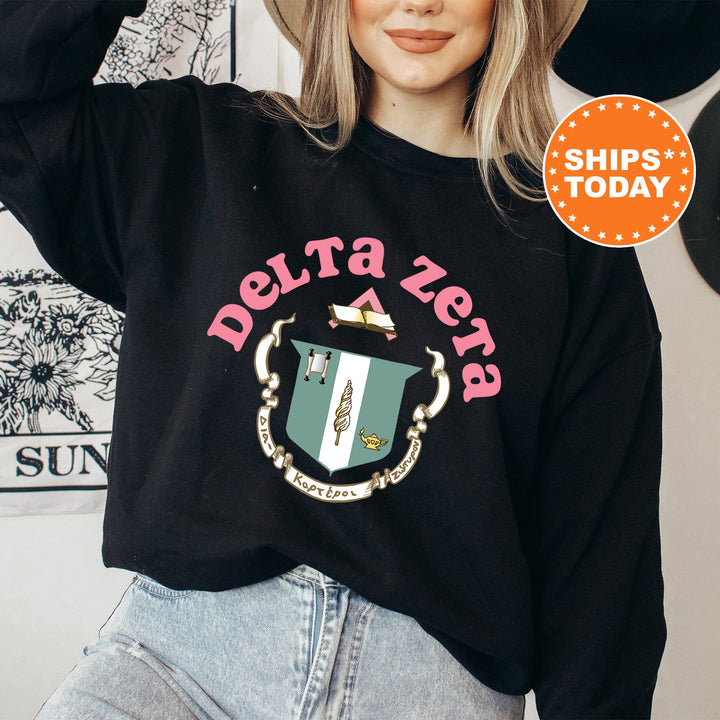 Delta Zeta Crest Legacy Sorority Sweatshirt | Dee Zee Crest Sweatshirt | Sorority Merch | Big Little Gift | College Greek Apparel