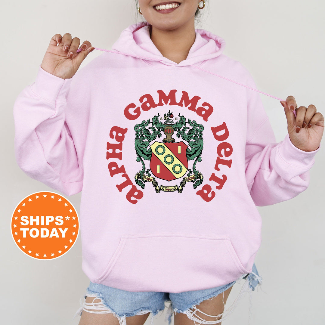 Alpha Gamma Delta Crest Legacy Sorority Sweatshirt | Alpha Gam Crest Sweatshirt | Big Little Sorority Gift | College Greek Apparel