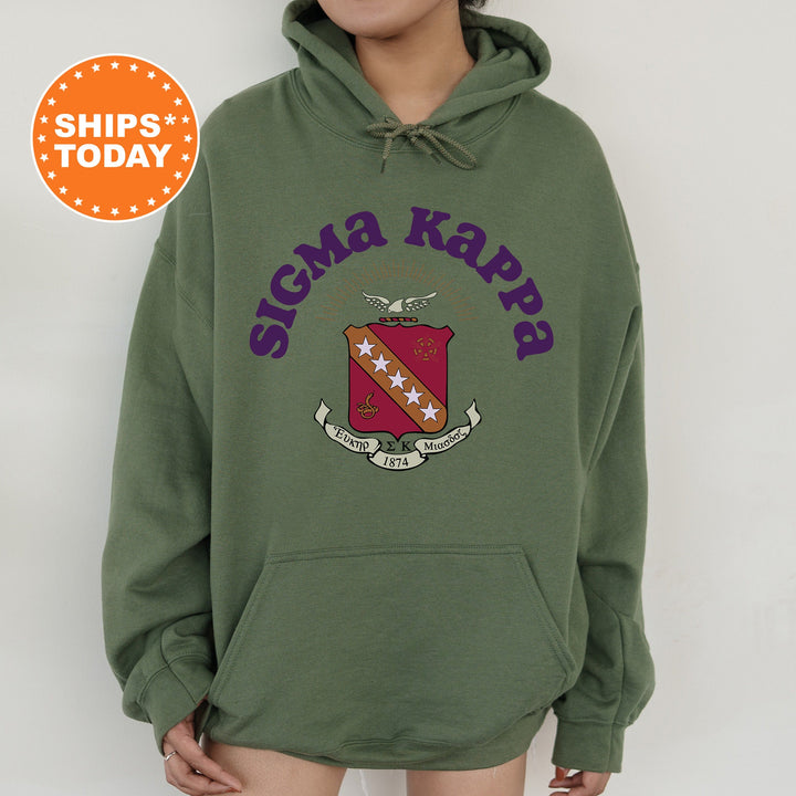 Sigma Kappa Crest Legacy Sorority Sweatshirt | Sigma Kappa Crest Sweatshirt | Big Little Sorority Gift | College Greek Apparel