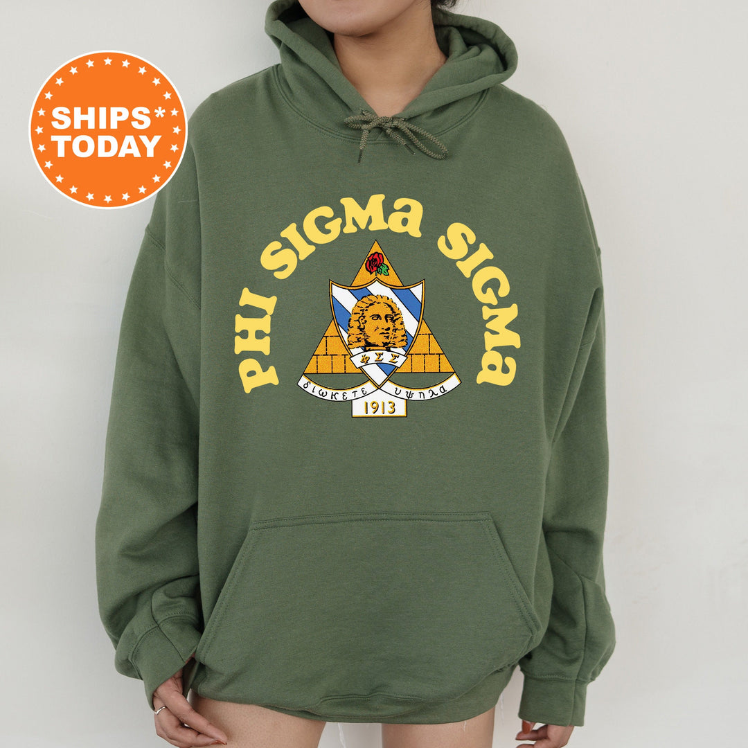 Phi Sigma Sigma Crest Legacy Sorority Sweatshirt | Phi Sig Crest Sweatshirt | Big Little Sorority Gift | College Greek Apparel