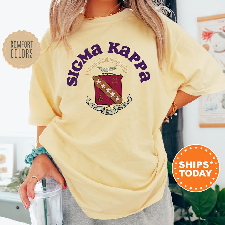 Sigma Kappa Crest Legacy Sorority T-Shirt | Sigma Kappa Crest Shirt | Big Little Reveal Gift | Sorority Merch | Comfort Colors Tee _ 17357g