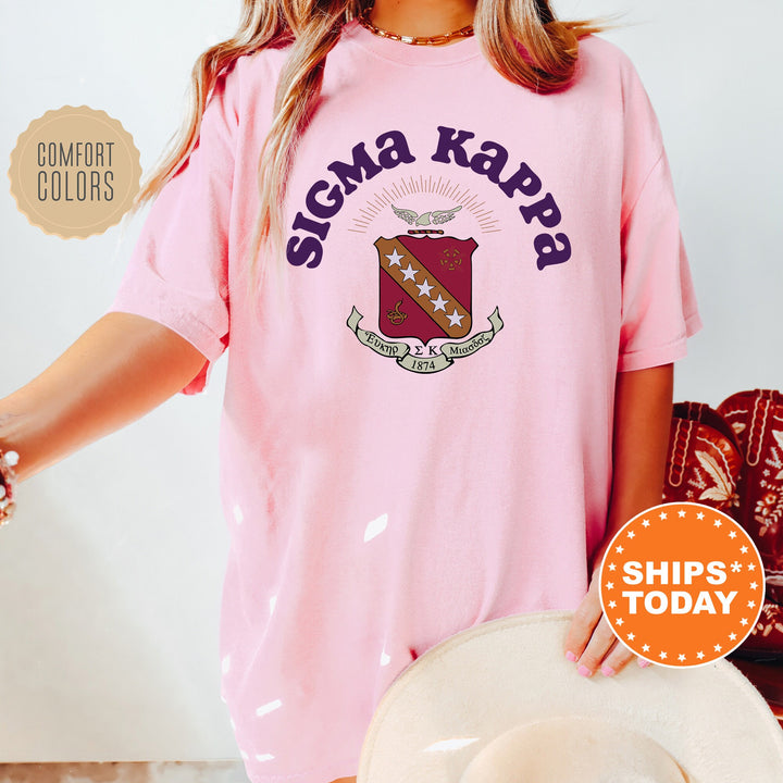 Sigma Kappa Crest Legacy Sorority T-Shirt | Sigma Kappa Crest Shirt | Big Little Reveal Gift | Sorority Merch | Comfort Colors Tee _ 17357g