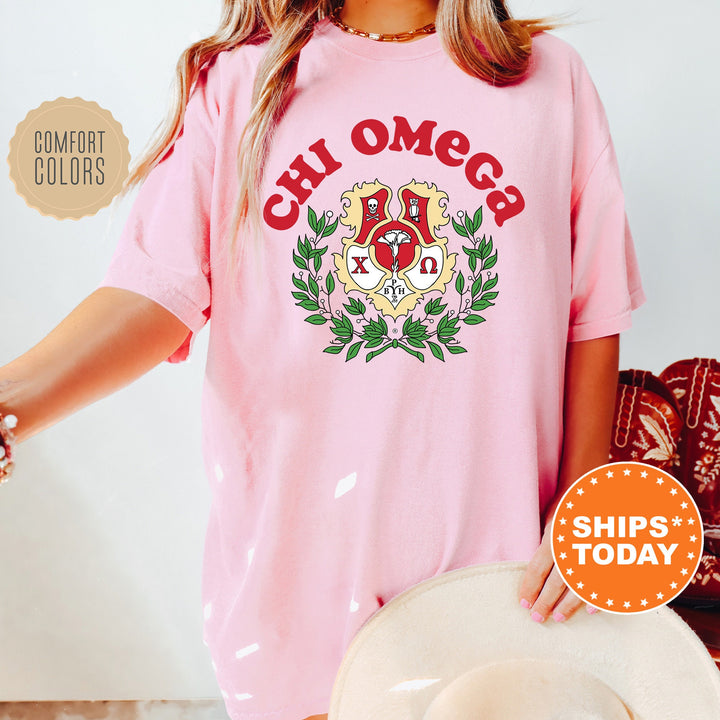 Chi Omega Crest Legacy Sorority T-Shirt | Chi O Crest Shirt | Big Little Reveal Gift | Sorority Merch | Comfort Colors Tee _ 17344g