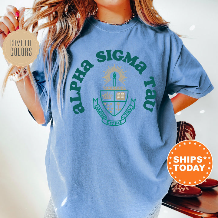 Alpha Sigma Tau Crest Legacy Sorority T-Shirt | Alpha Sigma Tau Sorority Crest | Big Little Reveal Gift Gift | Comfort Colors Shirt _ 17342g