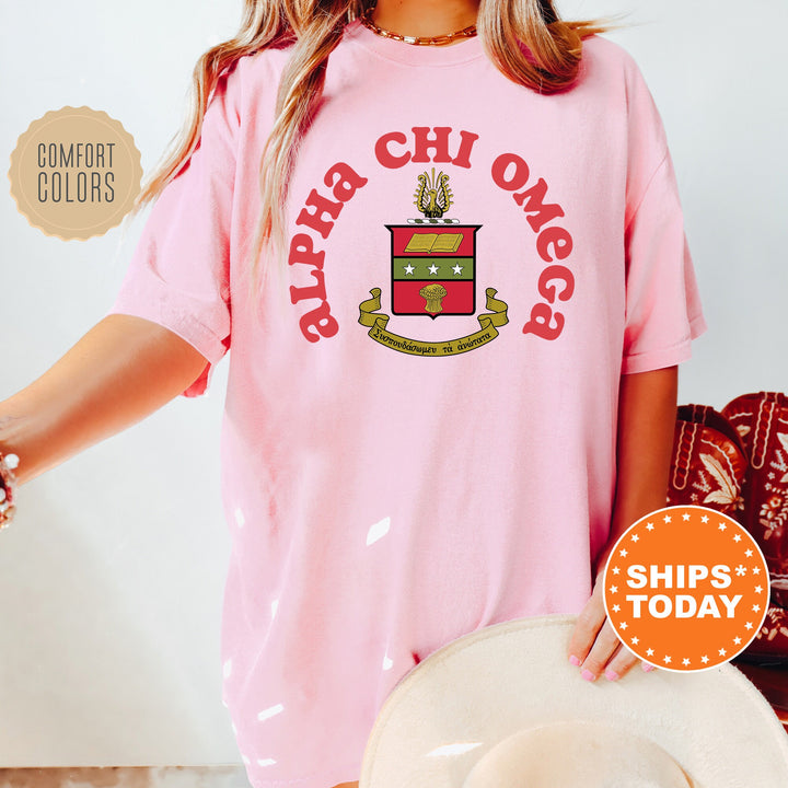 Alpha Chi Omega Crest Legacy Sorority T-Shirt | Alpha Chi Crest Shirt | Big Little Reveal | Sorority Merch | Comfort Colors Tee _ 17335g