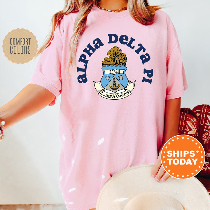 Alpha Delta Pi Crest Legacy Sorority T-Shirt | ADPI Crest Shirt | Big Little Reveal Gift | Sorority Merch | Comfort Colors Tee _ 17336g