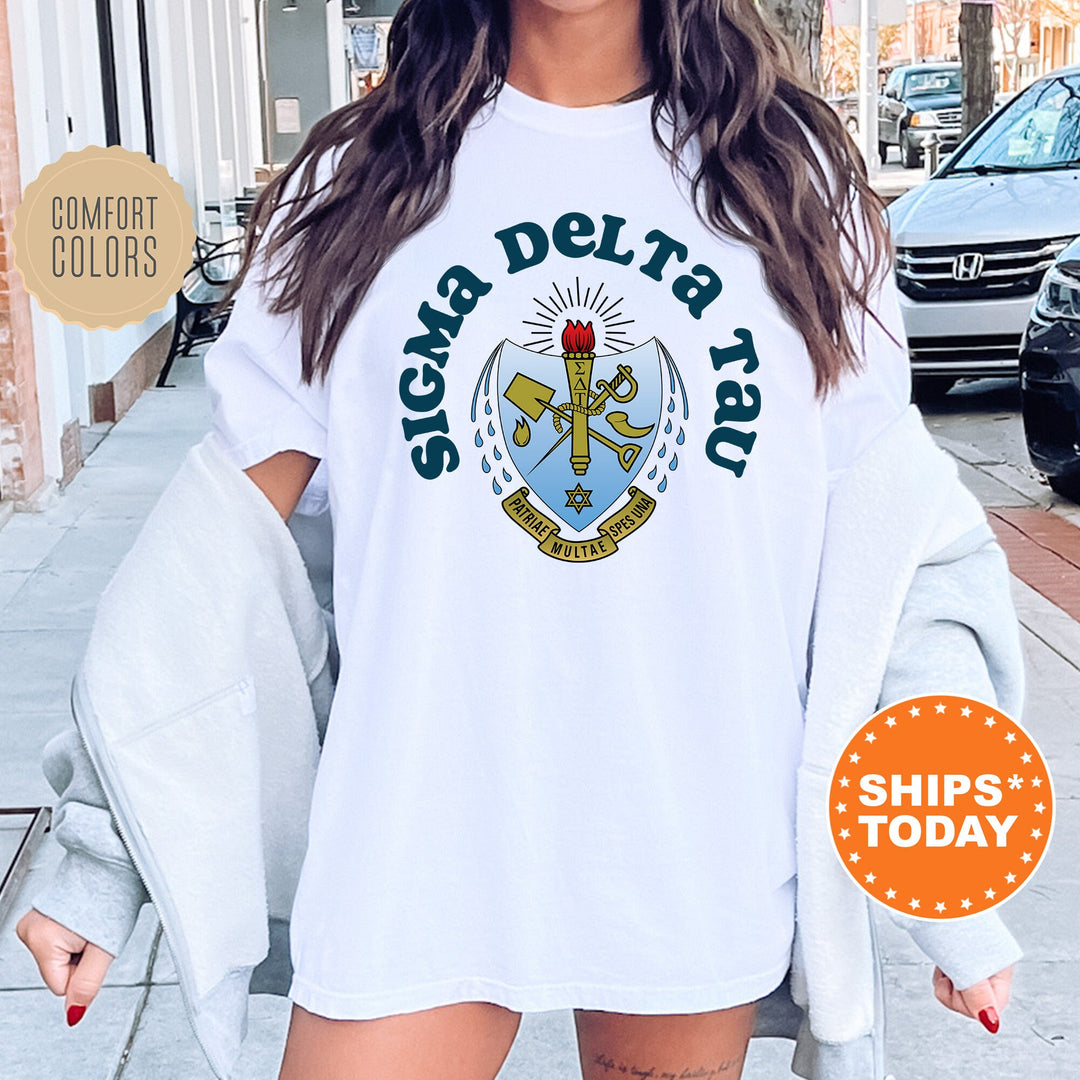 Sigma Delta Tau Crest Legacy Sorority T-Shirt | Sig Delt Crest Shirt | Big Little Reveal Gift | Sorority Merch | Comfort Colors Tee _ 17356g