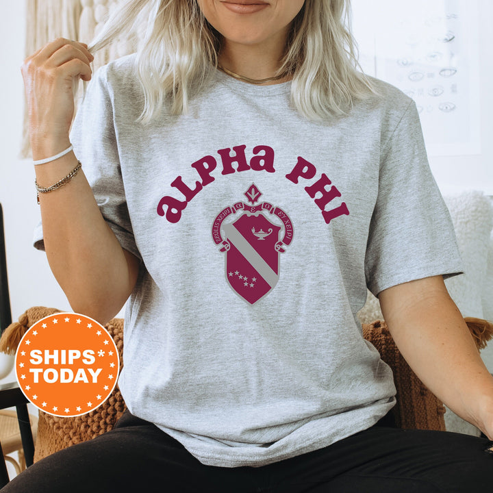 Alpha Phi Crest Legacy Sorority T-Shirt | APHI Crest Shirt | Big Little Reveal Gift | Sorority Merch | Comfort Colors Tee _ 17340g