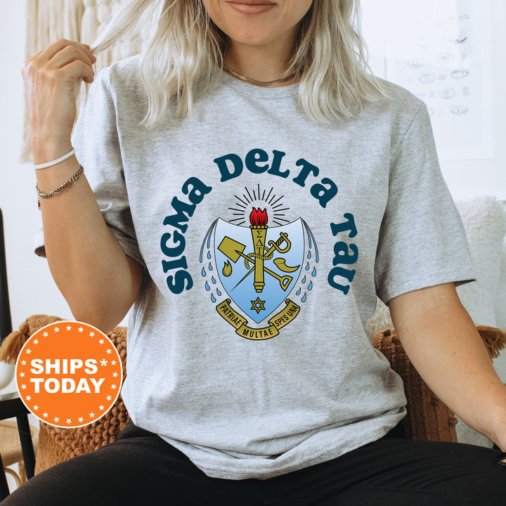 Sigma Delta Tau Crest Legacy Sorority T-Shirt | Sig Delt Crest Shirt | Big Little Reveal Gift | Sorority Merch | Comfort Colors Tee _ 17356g