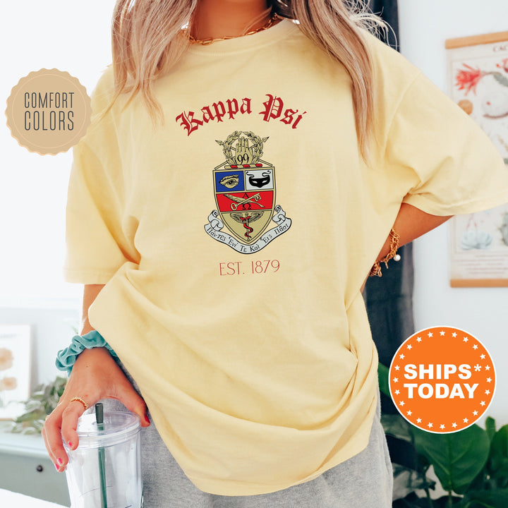 Kappa Psi Greek Heritage COED T-Shirt | Kappa Psi Crest Shirt | COED Fraternity TShirt | Comfort Colors Tee _ 15388g