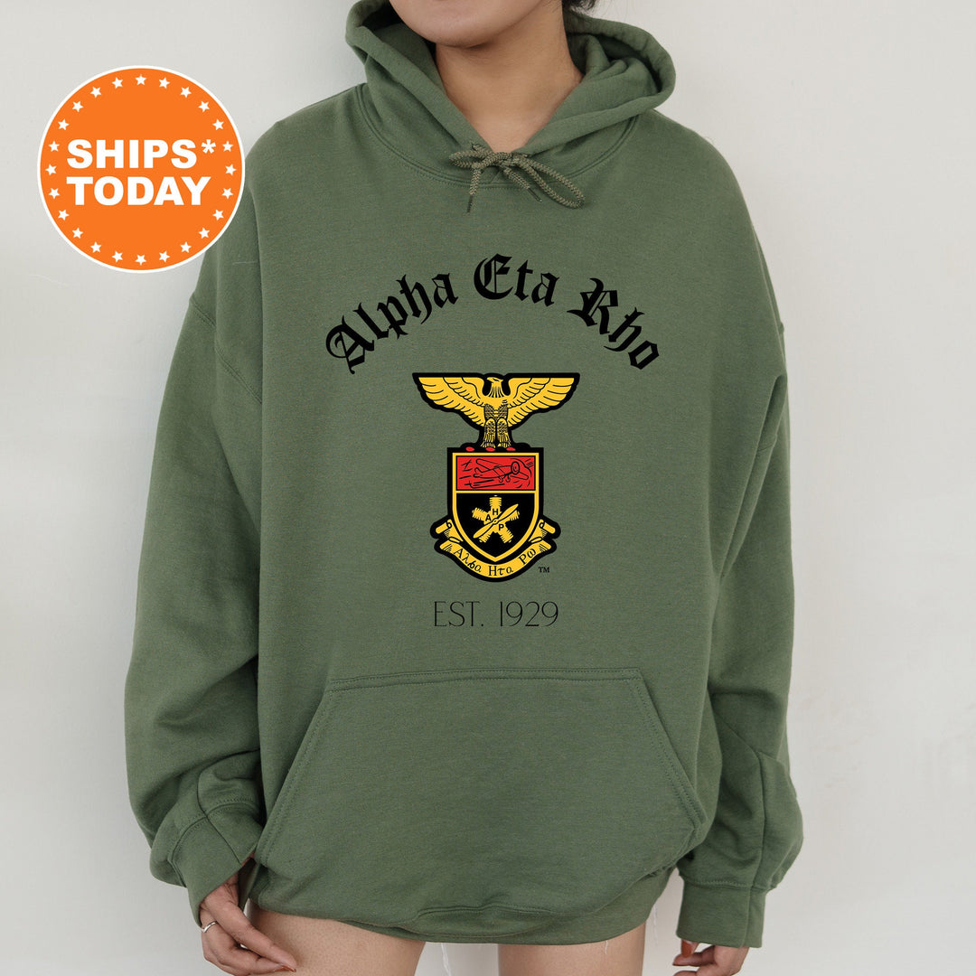 Alpha Eta Rho Greek Heritage COED Sweatshirt | Alpha Eta Rho Crest Sweatshirt | COED Fraternity Crewneck | Greek Apparel _ 15381g