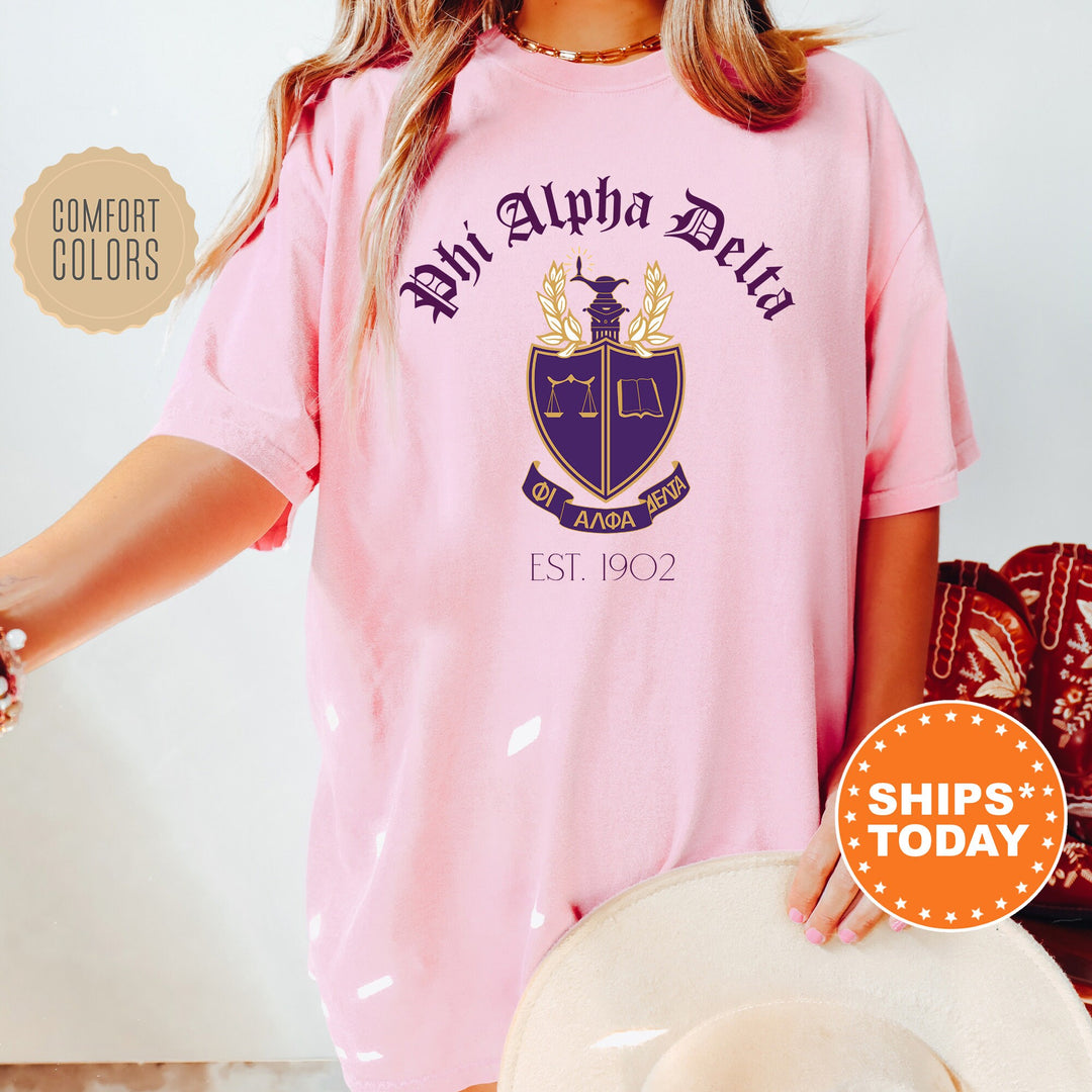 Phi Alpha Delta Greek Heritage COED T-Shirt | Phi Alpha Delta Crest Shirt | COED Fraternity TShirt | Comfort Colors Tee _ 15390g