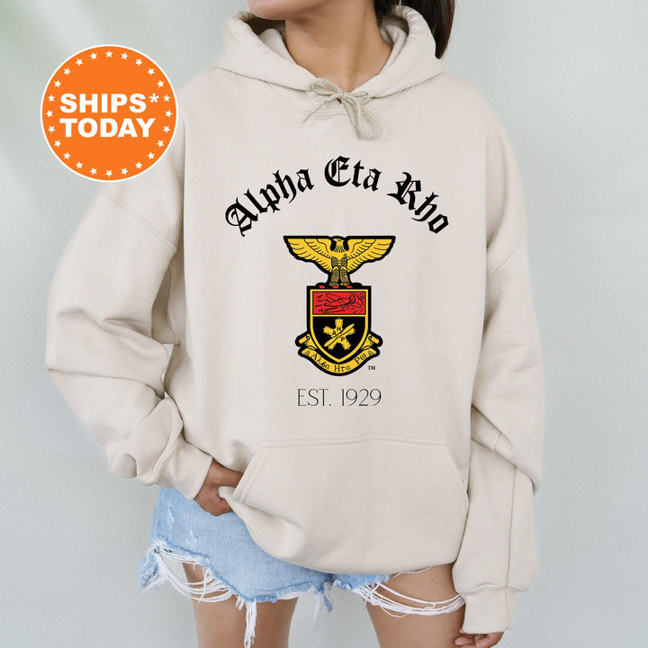 Alpha Eta Rho Greek Heritage COED Sweatshirt | Alpha Eta Rho Crest Sweatshirt | COED Fraternity Crewneck | Greek Apparel _ 15381g