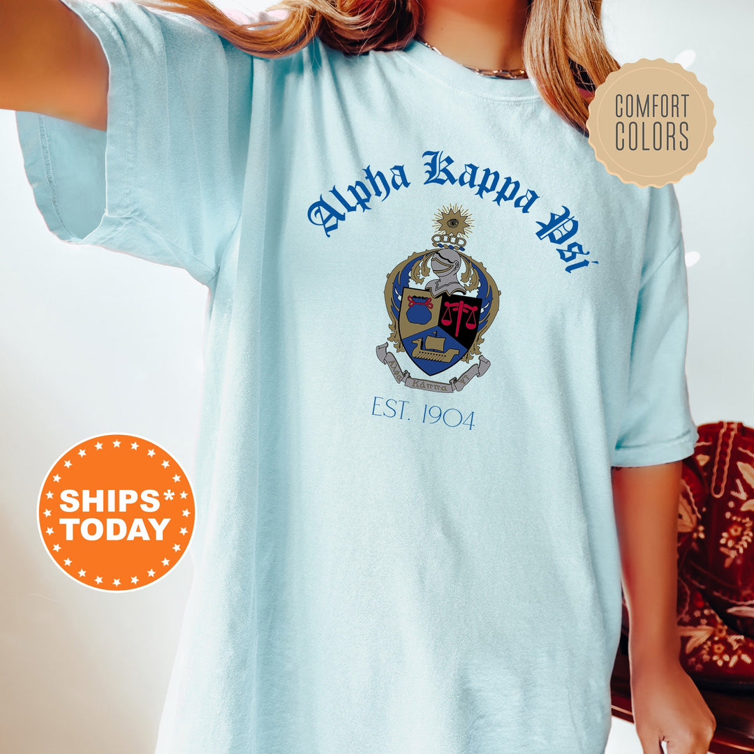 Alpha Kappa Psi Greek Heritage COED T-Shirt | Alpha Kappa Psi Crest Shirt | COED Fraternity TShirt | Comfort Colors Tee _ 15382g