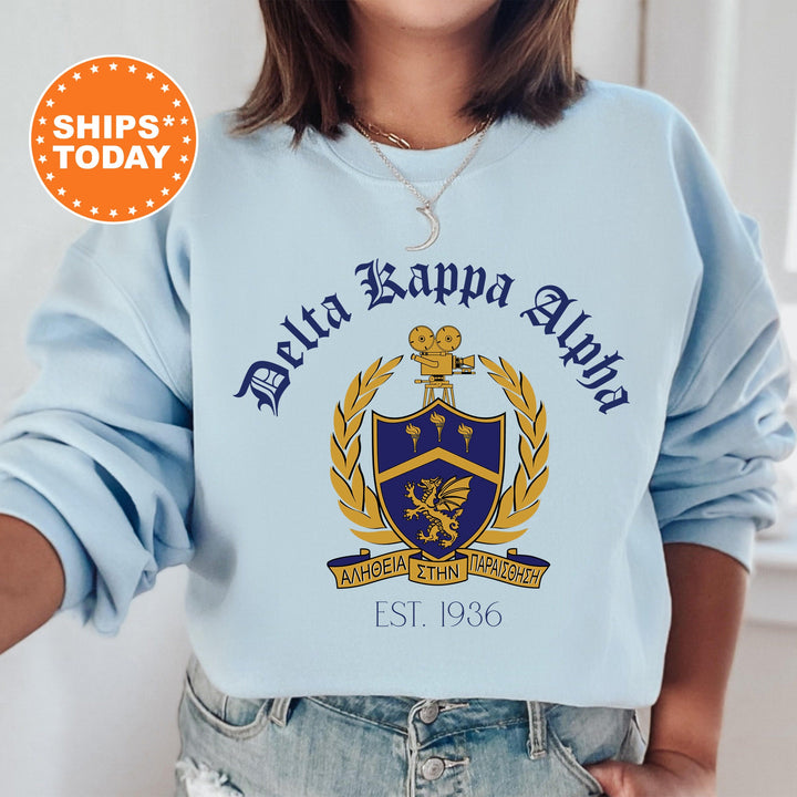 Delta Kappa Alpha Greek Heritage COED Sweatshirt | Delta Kappa Alpha Crest Sweatshirt | COED Fraternity Crewneck | Greek Apparel _ 15385g