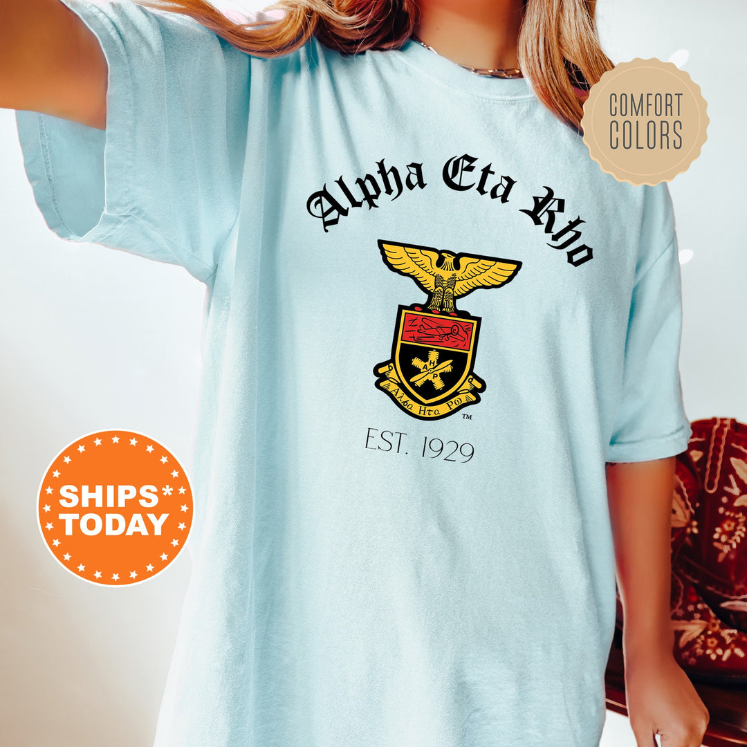 Alpha Eta Rho Greek Heritage COED T-Shirt | Alpha Eta Rho Crest Shirt | COED Fraternity TShirt | Comfort Colors Tee _ 15381g