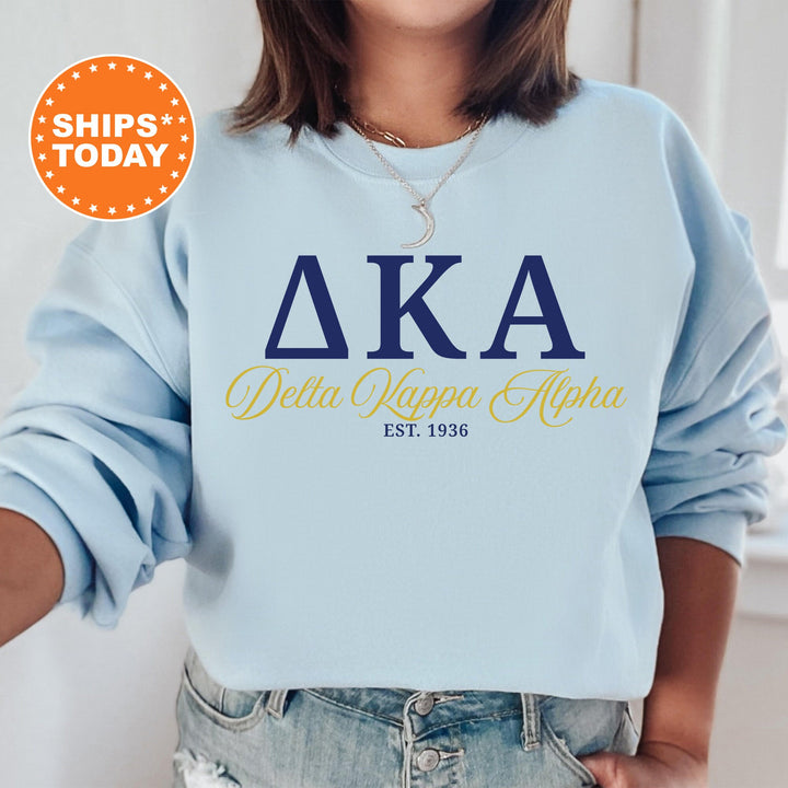 Delta Kappa Alpha Letter Unity COED Sweatshirt | Delta Kappa Alpha Greek Letters Sweatshirt | COED Fraternity Gift | Greek Apparel _ 15369g