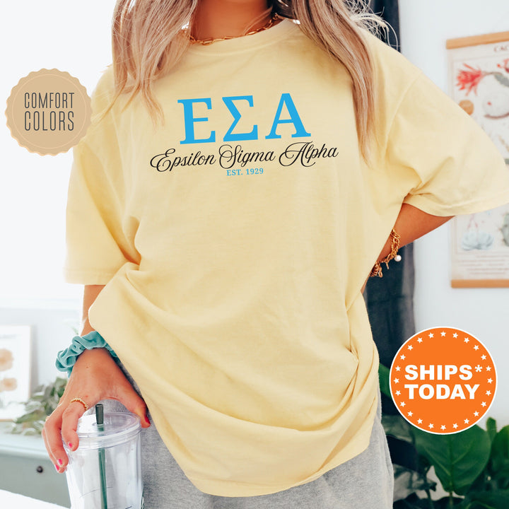 Epsilon Sigma Alpha Letter Unity COED T-Shirt | Epsilon Sigma Alpha Greek Letters Shirt | ESA Fraternity Gift | Comfort Colors Tee _ 15371g