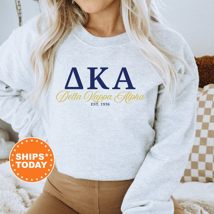 Delta Kappa Alpha Letter Unity COED Sweatshirt | Delta Kappa Alpha Greek Letters Sweatshirt | COED Fraternity Gift | Greek Apparel _ 15369g
