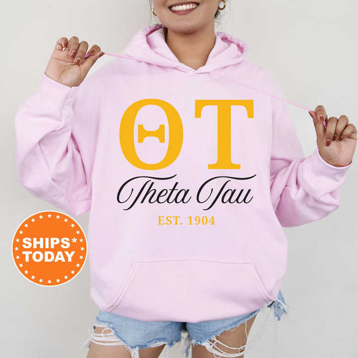 Theta Tau Letter Unity COED Sweatshirt | Theta Tau Greek Letters Sweatshirt | COED Fraternity Gift | Greek Apparel | Bid Day Gift _ 15380g