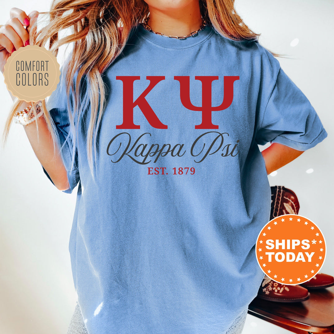 Kappa Psi Letter Unity COED T-Shirt | Kappa Psi Greek Letters Shirt | Kappa Psi COED Fraternity Gift | Comfort Colors Shirt _ 15372g