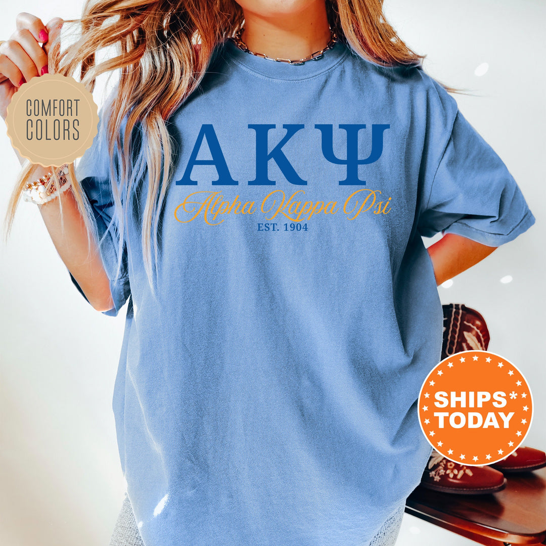 Alpha Kappa Psi Letter Unity COED T-Shirt | Alpha Kappa Psi Greek Letters Shirt | AKPsi COED Fraternity Gift | Comfort Colors Shirt _ 15366g