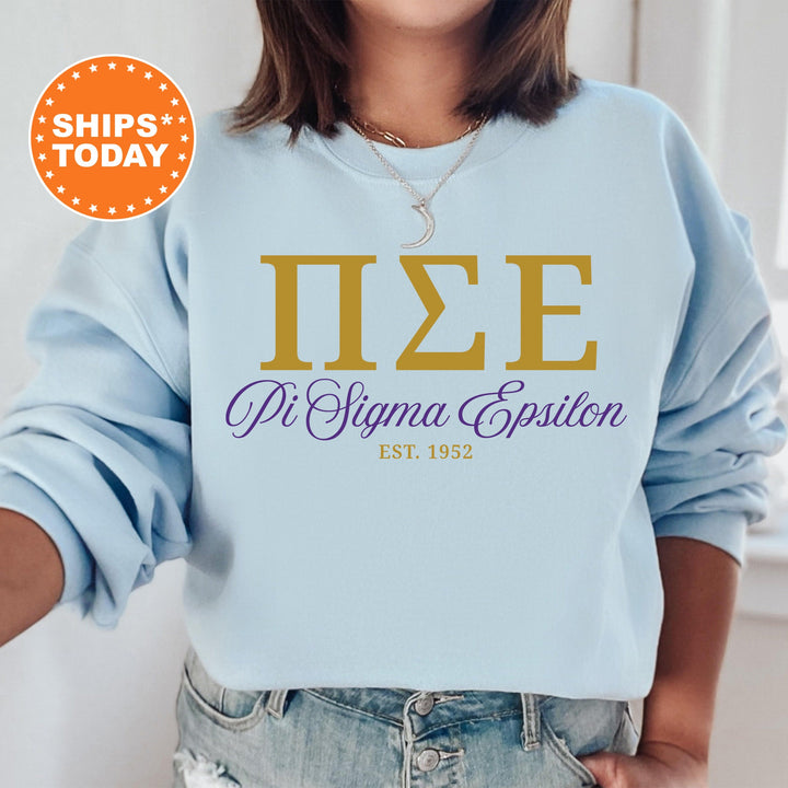 Pi Sigma Epsilon Letter Unity COED Sweatshirt | Pi Sigma Epsilon Greek Letters Sweatshirt | COED Fraternity Gift | Greek Apparel _ 15378g