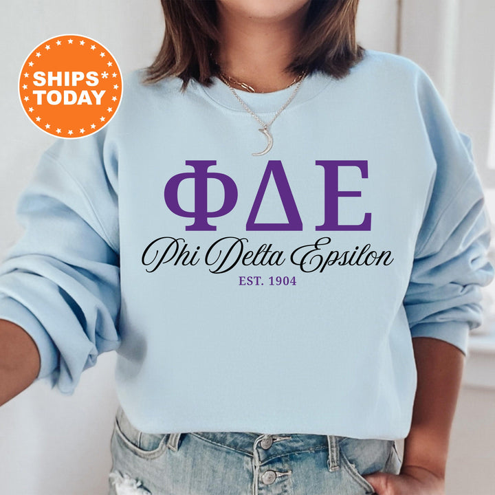 Phi Delta Epsilon Letter Unity COED Sweatshirt | Phi Delta Epsilon Greek Letters Sweatshirt | COED Fraternity Gift | Greek Apparel _ 15376g