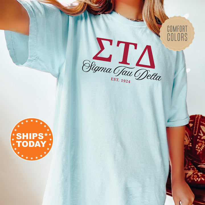 Sigma Tau Delta Letter Unity COED T-Shirt | Sigma Tau Delta Greek Letters Shirt | COED Fraternity Gift | Comfort Colors Shirt _ 15379g