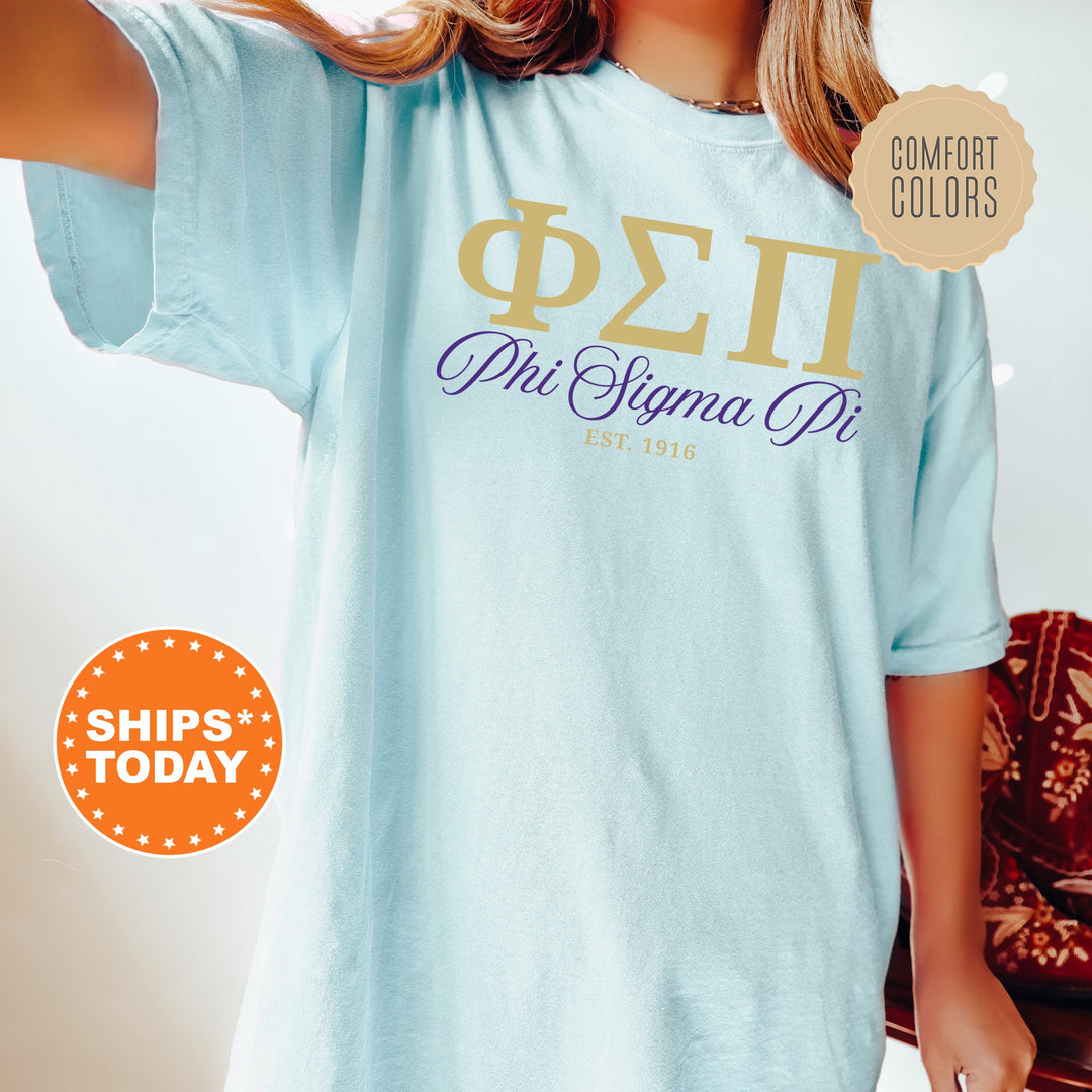 Phi Sigma Pi Letter Unity COED T-Shirt | Phi Sigma Pi Greek Letters Shirt | COED Fraternity Gift | Comfort Colors Shirt _ 15377g