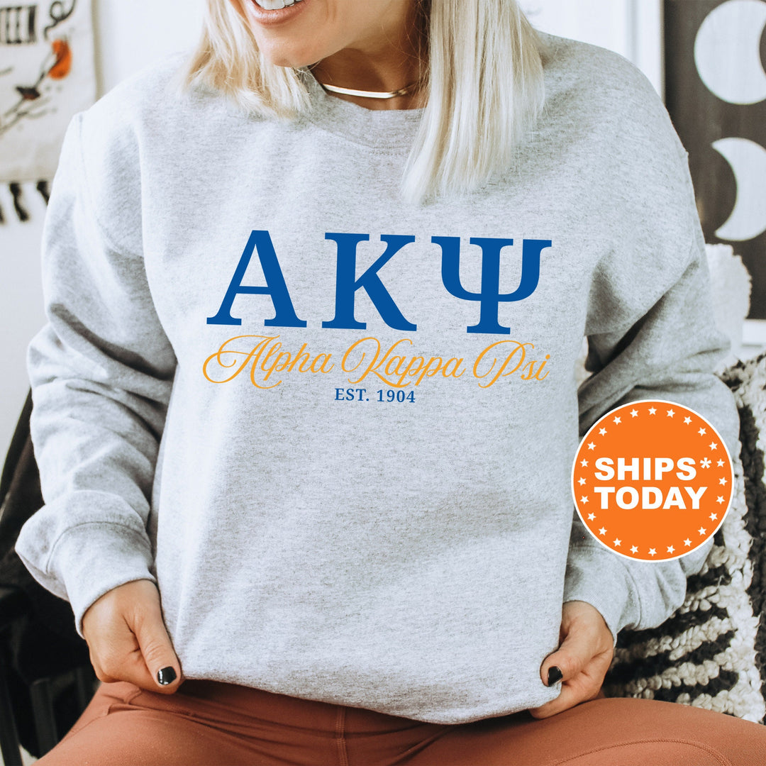Alpha Kappa Psi Letter Unity COED Sweatshirt | Alpha Kappa Psi Greek Letters Sweatshirt | COED Fraternity Gift | Greek Apparel _ 15366g