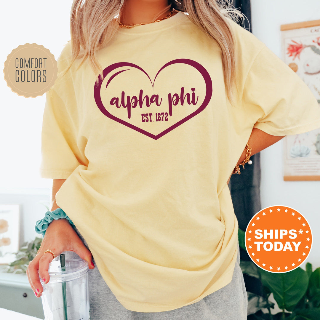 Alpha Phi Sisterlove Sorority T-Shirt | APHI Sorority Merch | Big Little Reveal Comfort Colors Shirt | Sorority Gifts _ 16567g