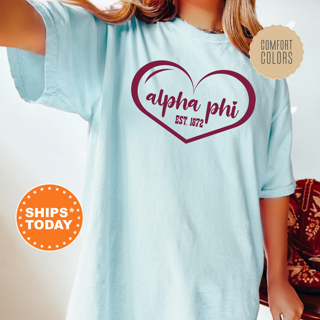 Alpha Phi Sisterlove Sorority T-Shirt | APHI Sorority Merch | Big Little Reveal Comfort Colors Shirt | Sorority Gifts _ 16567g