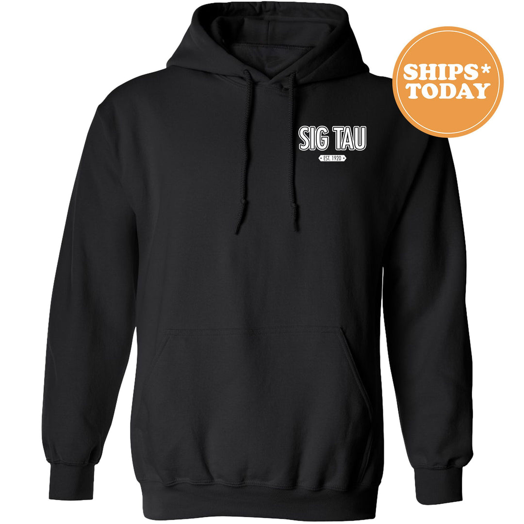 Sigma Tau Gamma Snow Year Fraternity Sweatshirt | Sig Tau Left Chest Print Sweatshirt | Fraternity Gift | College Greek Apparel _ 17898g