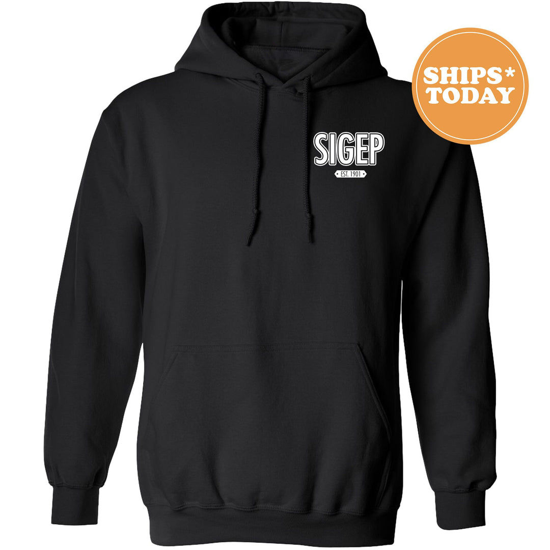 Sigma Phi Epsilon Snow Year Fraternity Sweatshirt | SigEp Left Chest Print Sweatshirt | Fraternity Gift | College Greek Apparel _ 17896g