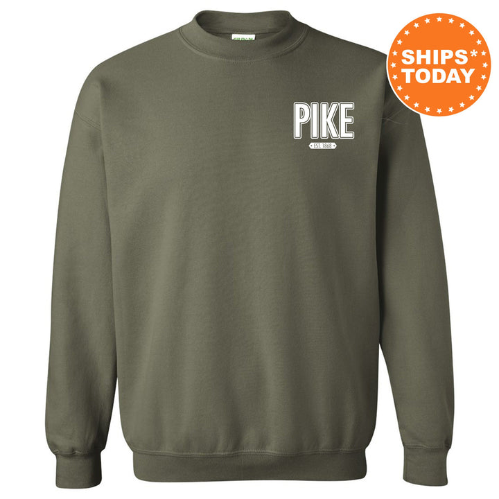 Pi Kappa Alpha Snow Year Fraternity Sweatshirt | PIKE Left Chest Print Sweatshirt | Fraternity Gift | College Greek Apparel _ 17890g