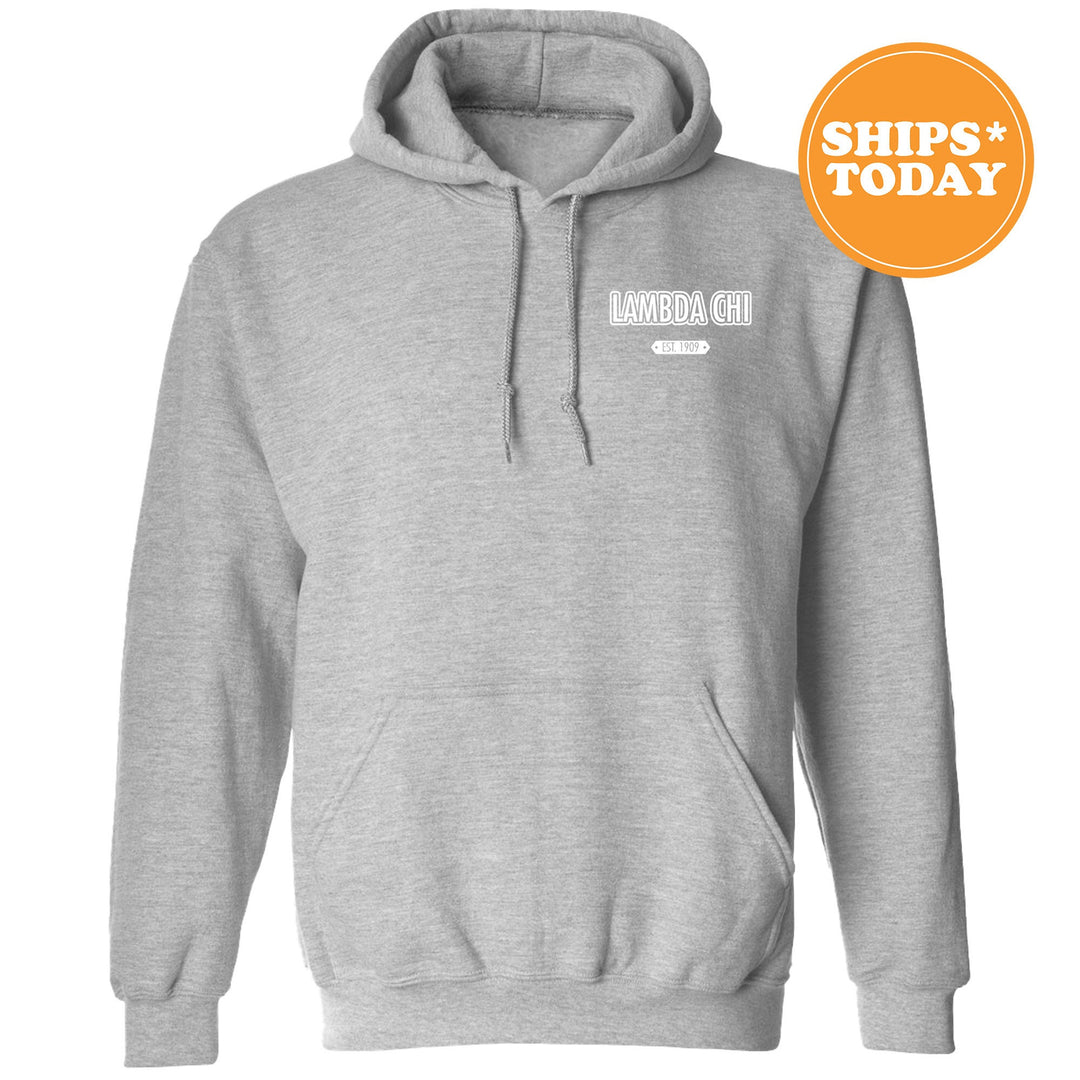 Lambda Chi Alpha Snow Year Fraternity Sweatshirt | Lambda Chi Left Chest Print Sweatshirt | Fraternity Gift | College Greek Apparel _ 17884g
