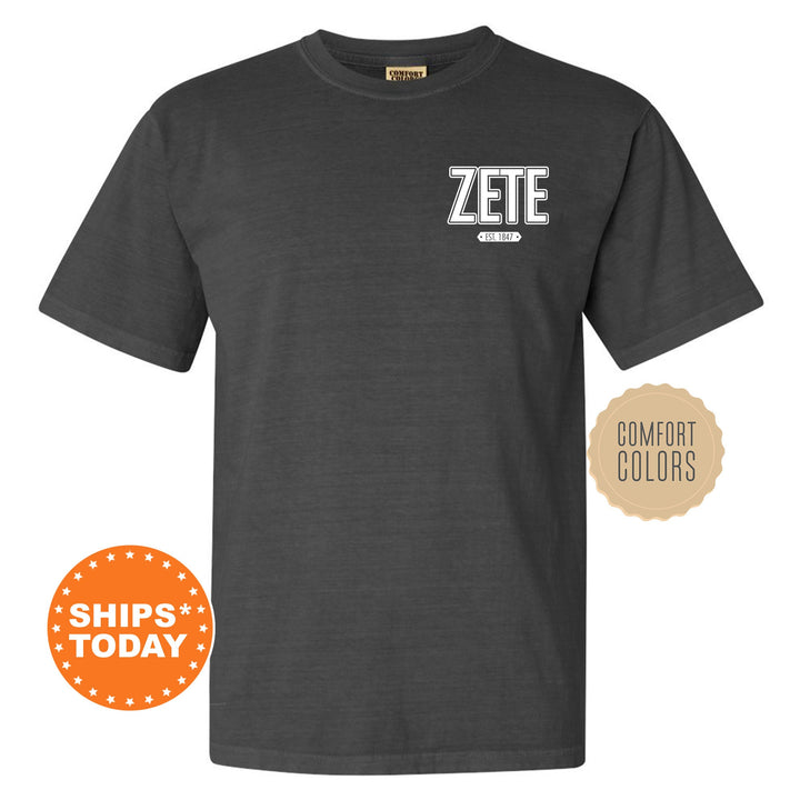 Zeta Psi Snow Year Fraternity T-Shirt | Zete Left Chest Graphic Tee Shirt | Zeta Psi Comfort Colors Shirt | Fraternity Bid Day Gift _ 17902g