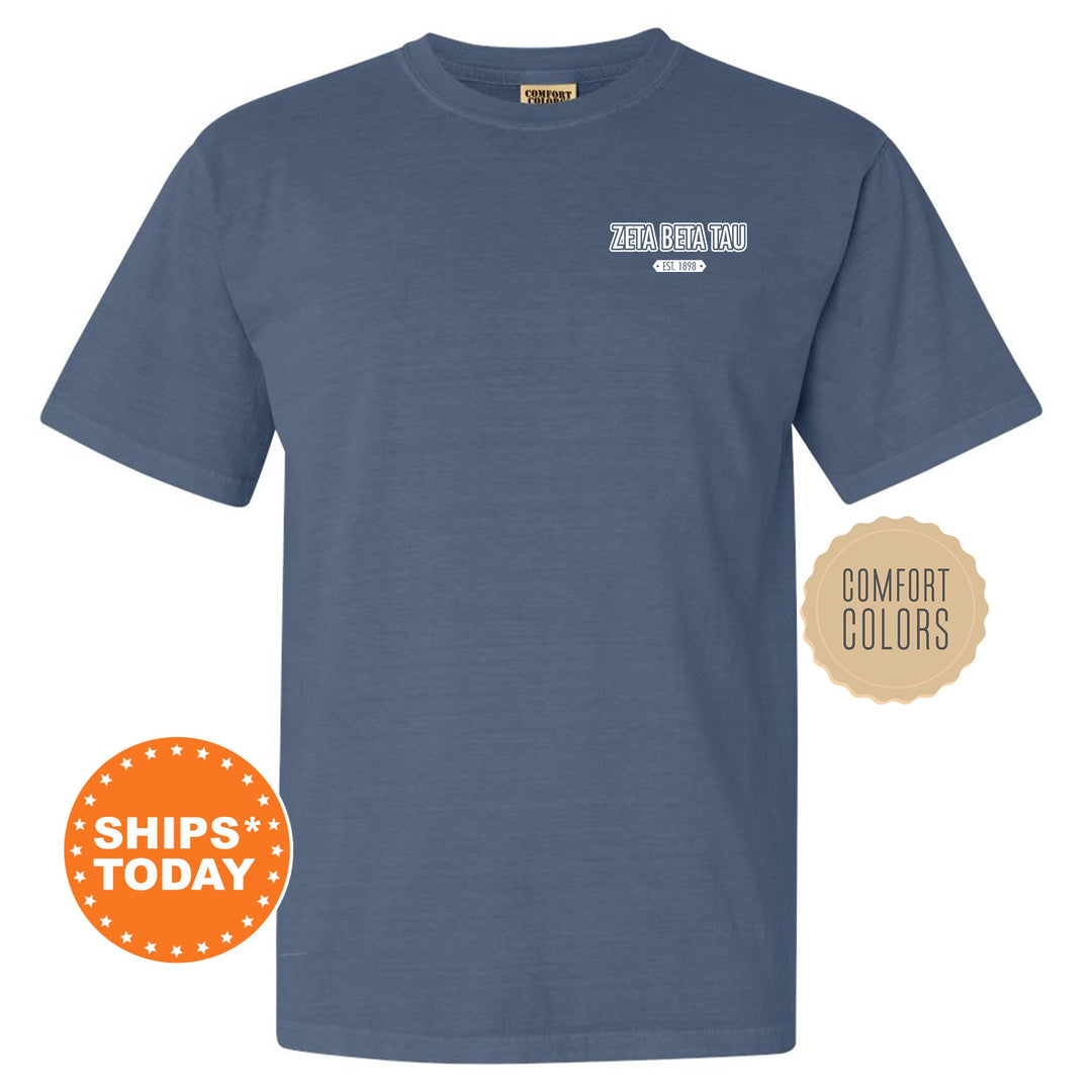 Zeta Beta Tau Snow Year Fraternity T-Shirt | Zeta Beta Tau Left Chest Graphic Tee | ZBT Comfort Colors Shirt | Fraternity Gift _ 17901g
