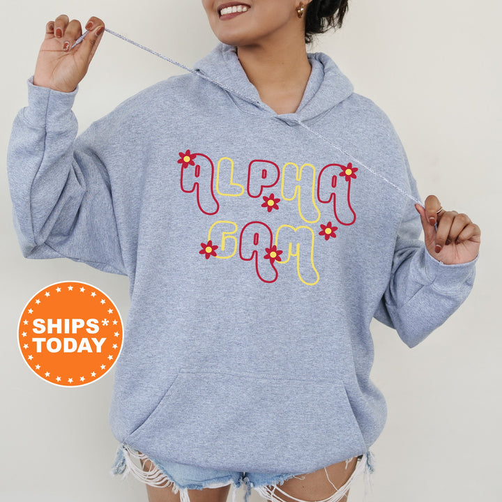 Alpha Gamma Delta Greek Blossom Sorority Sweatshirt | Alpha Gam Sorority Crewneck | Big Little Recruitment Gift | Sorority Merch _ 16591g