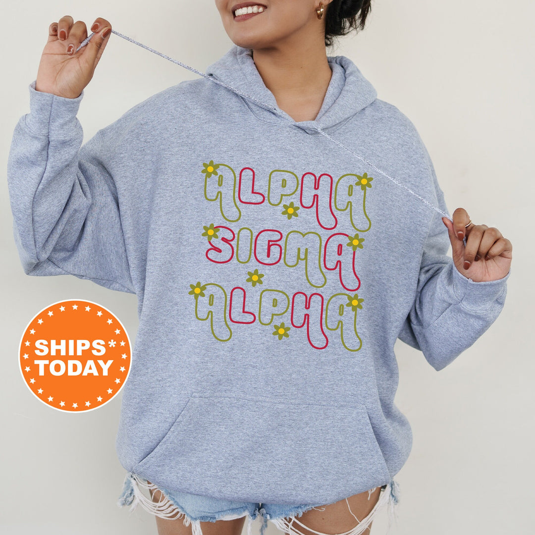 Alpha Sigma Alpha Greek Blossom Sorority Sweatshirt | Sorority Crewneck | Big Little Recruitment Gift | Sorority Merch _ 16594g