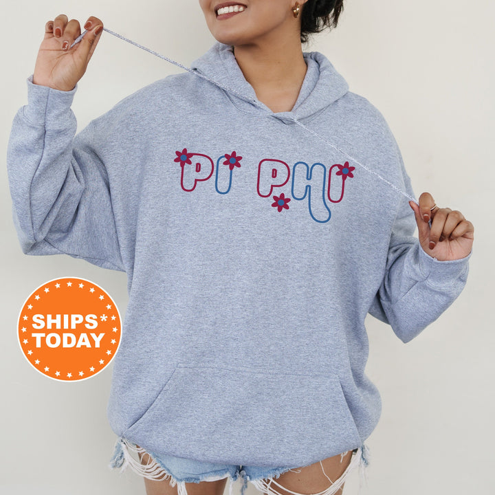 Pi Beta Phi Greek Blossom Sorority Sweatshirt | Pi Phi Sorority Crewneck | Big Little Recruitment Gift | Sorority Merch _ 16608g