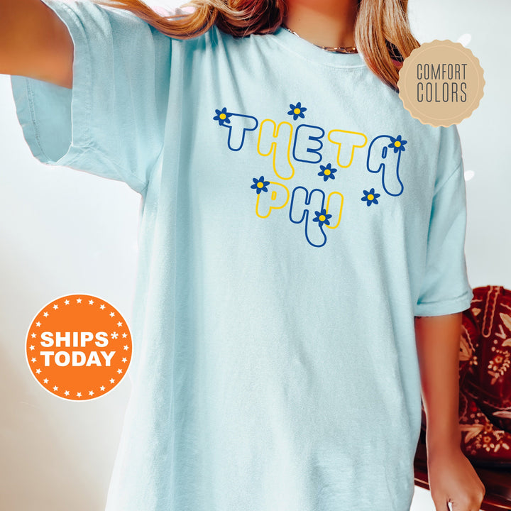 Theta Phi Alpha Greek Blossom Sorority T-Shirt | Theta Phi Comfort Colors Shirt | Big Little Family Shirt | Sorority Merch _ 16612g