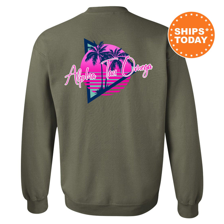 Alpha Tau Omega Bright Nights Fraternity Sweatshirt | ATO Crewneck Sweatshirt | Fraternity Rush Gift | New Pledge Sweatshirt