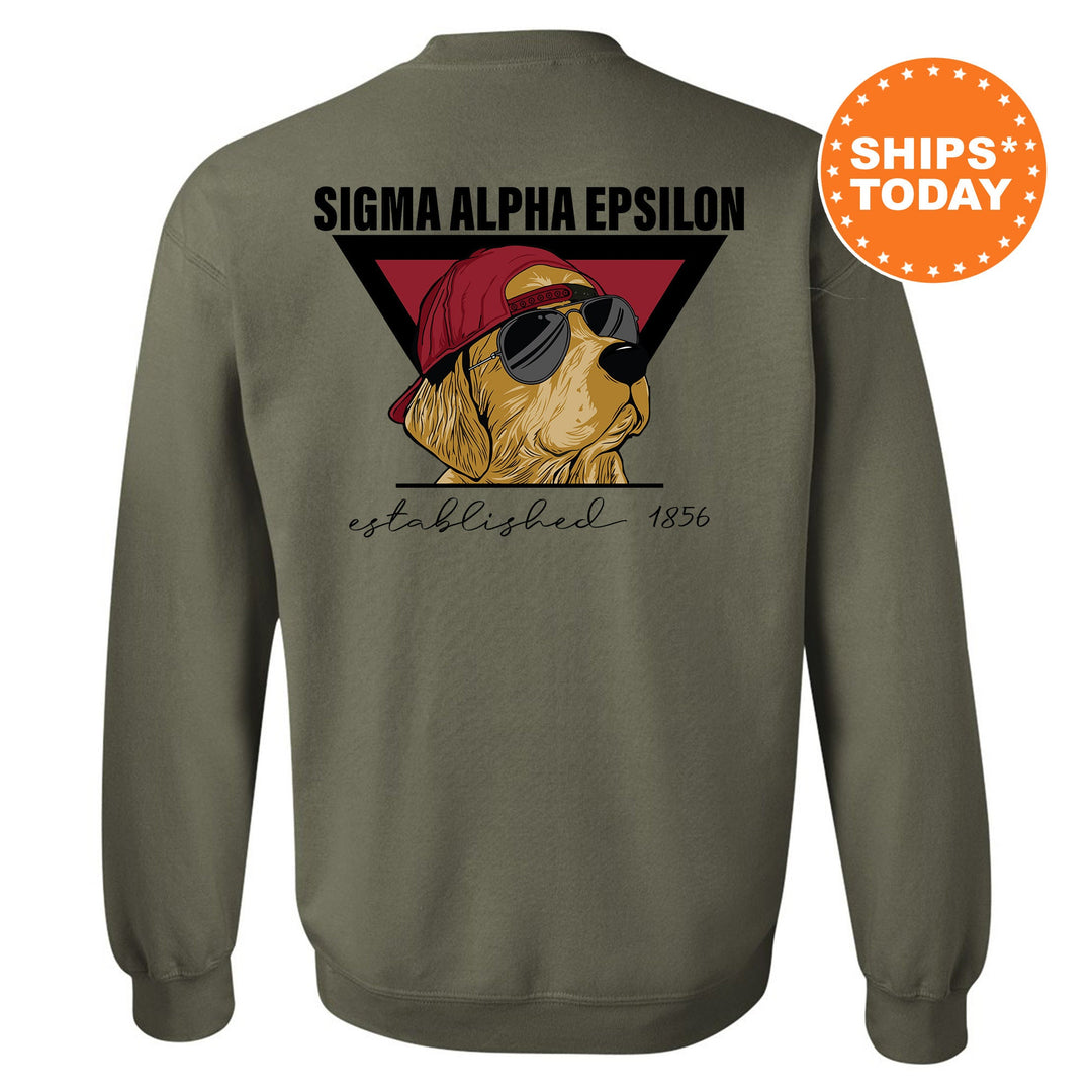 Sigma Alpha Epsilon Paw Prints Fraternity Sweatshirt | SAE Crewneck | Fraternity Chapter Sweatshirt | Custom Greek Apparel